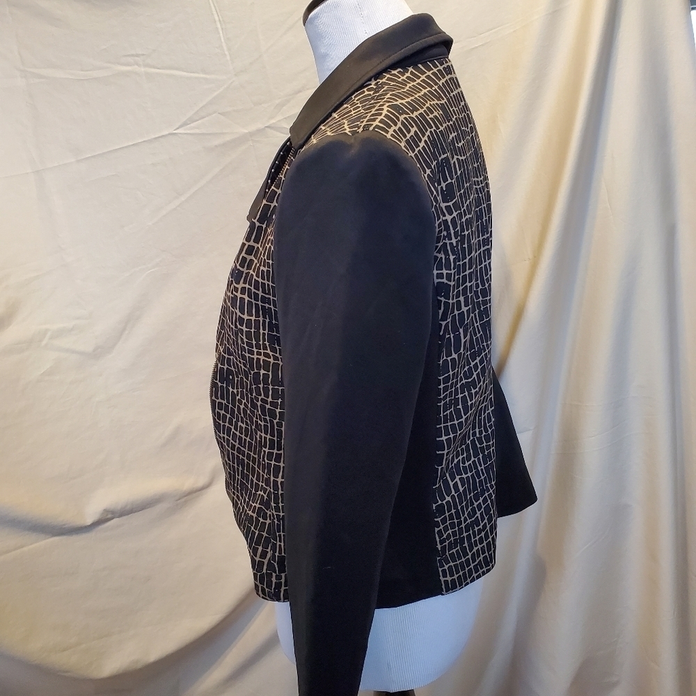 Courtney Print Faux Leather Motorcycle Jacket SZ 6 - Picture 5 of 10